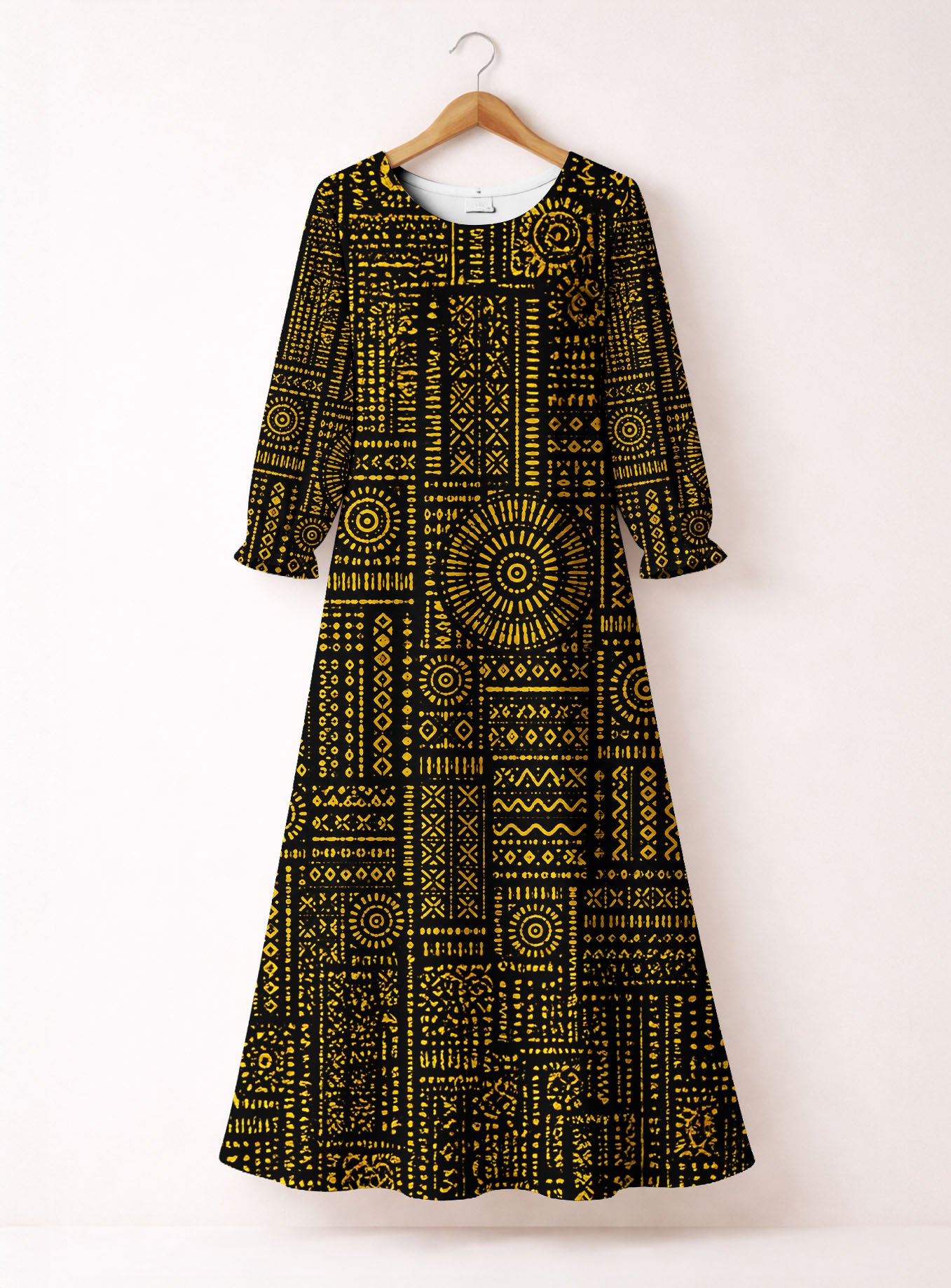 "Lamu" Long Sleeve Maxi Dress
