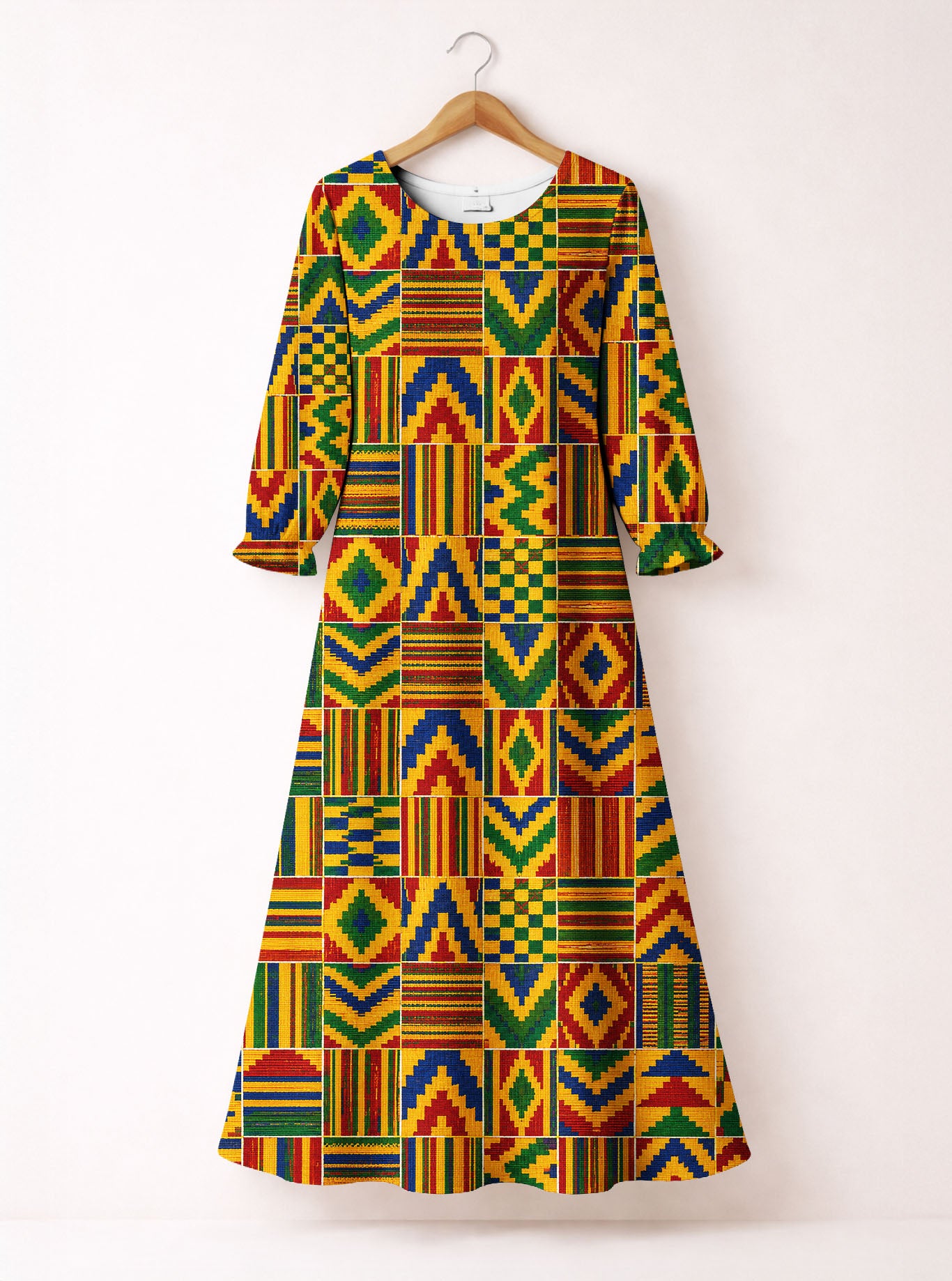 "Kumasi" Long Sleeve Maxi Dress