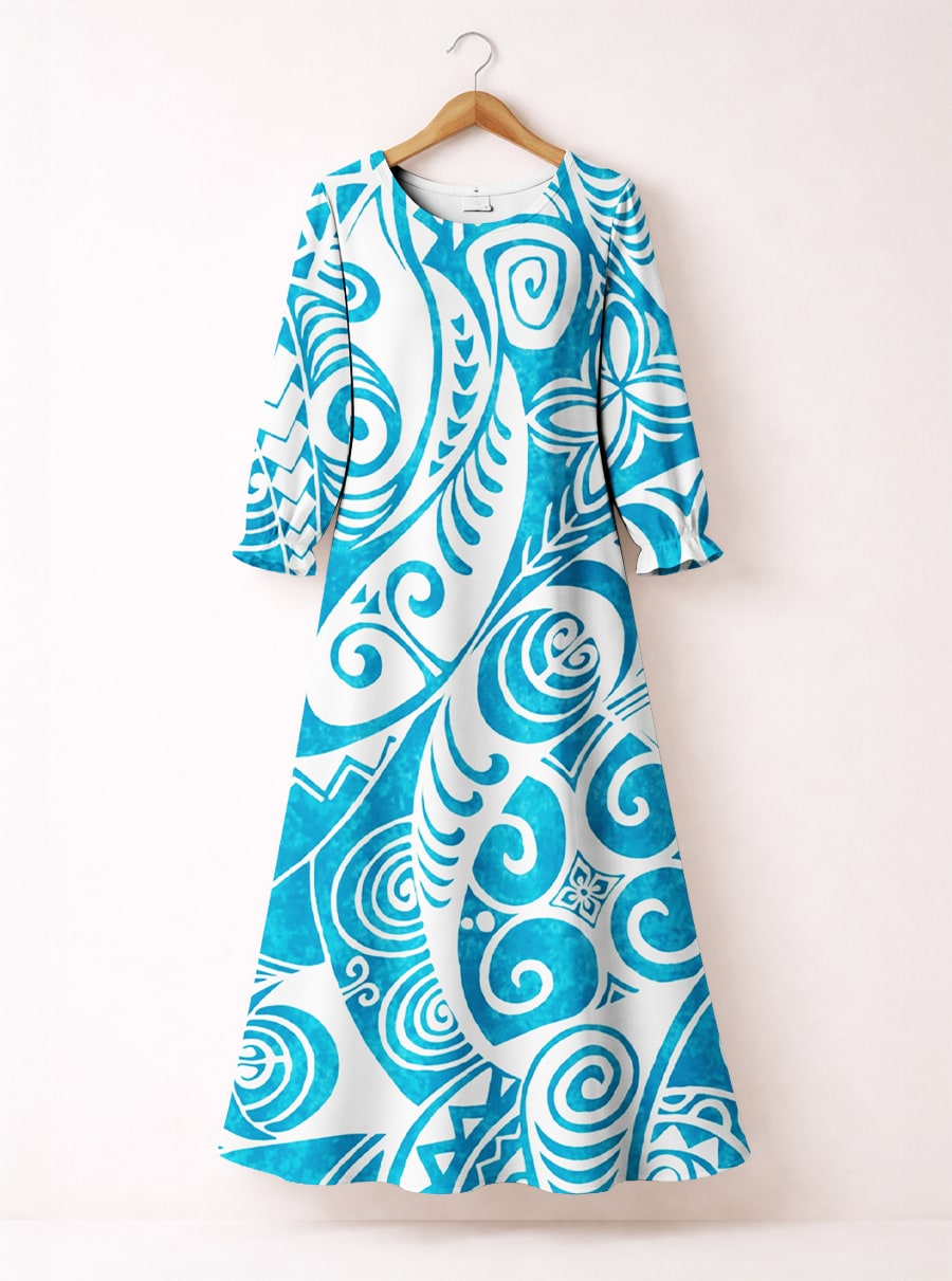 "Nalu" Long Sleeve Maxi Dress