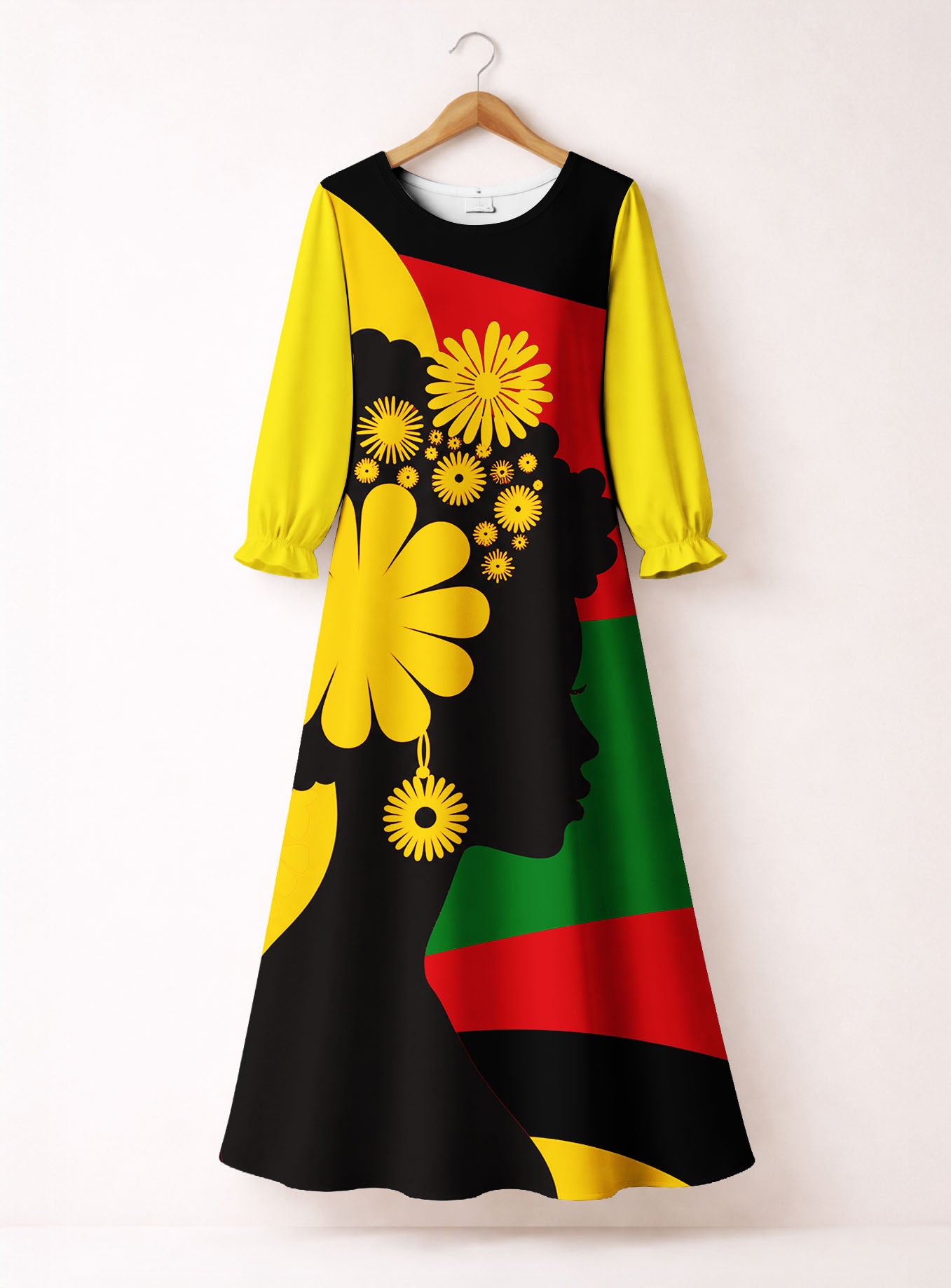 "Furaha" Long Sleeve Maxi Dress