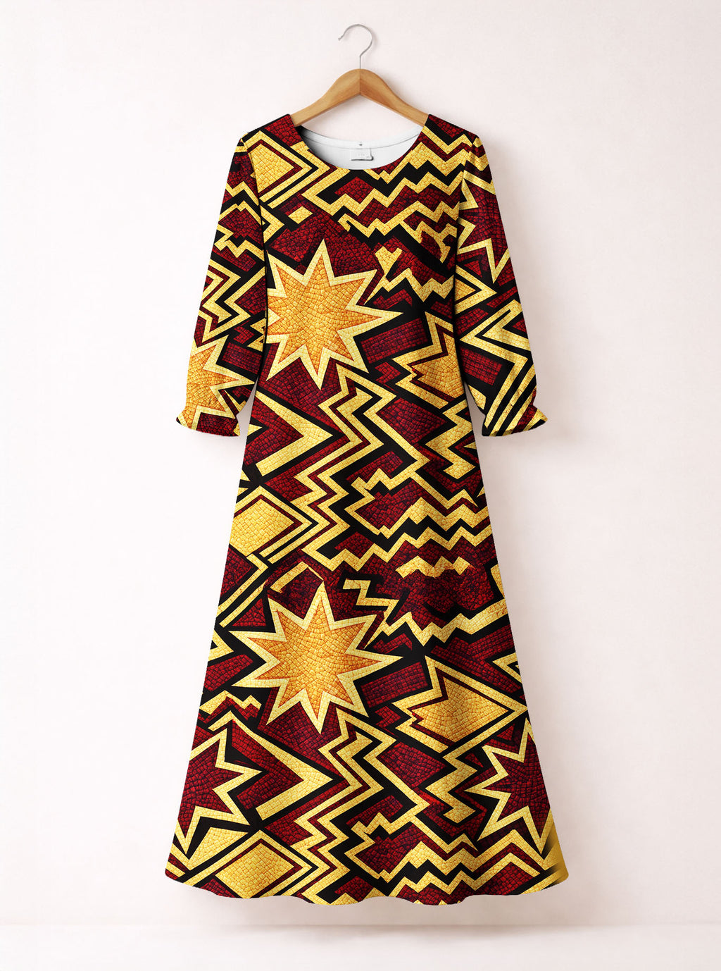 Burgundy Sheba Long Sleeve Maxi Dress