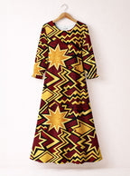 Burgundy Sheba Long Sleeve Maxi Dress