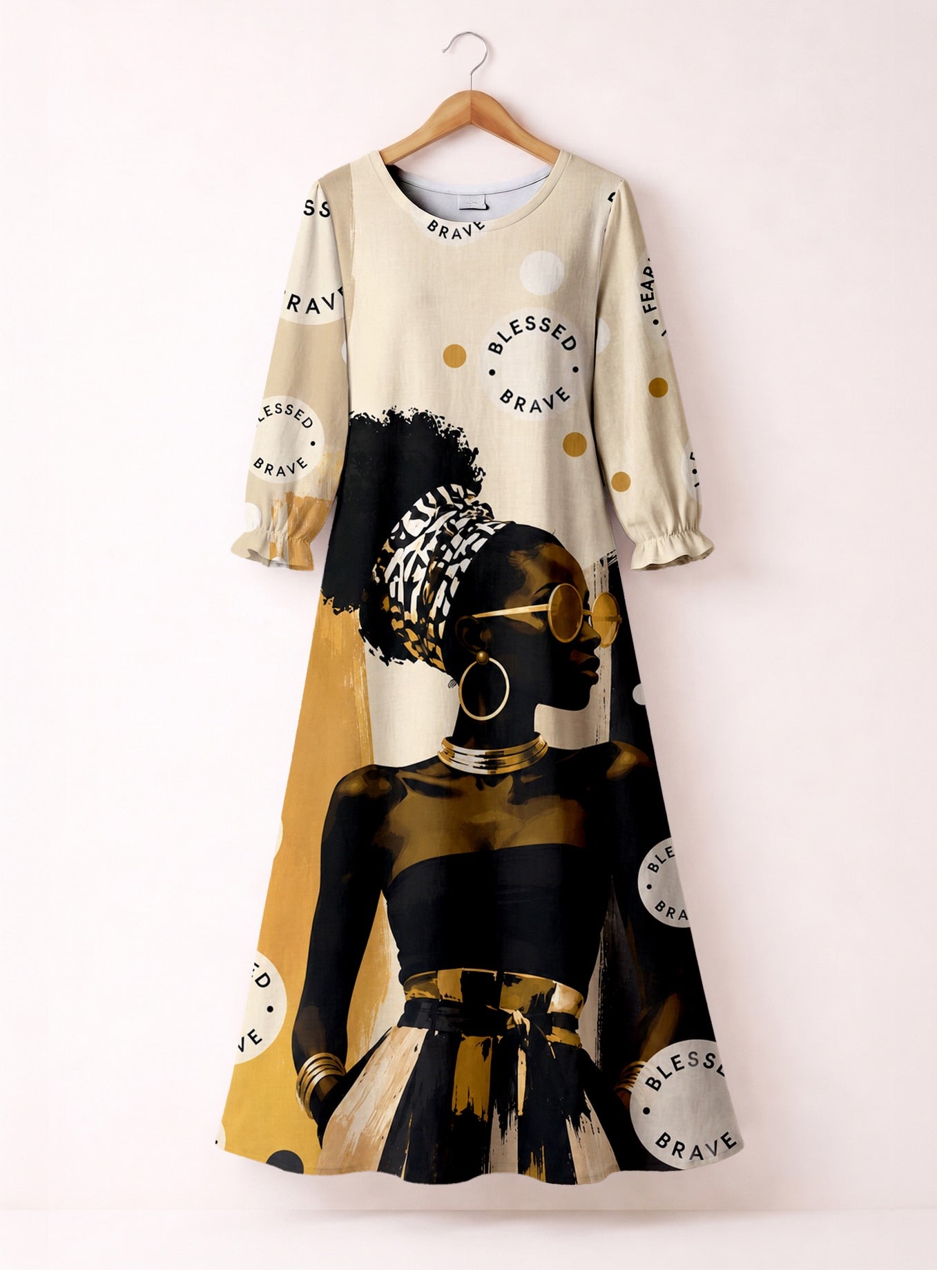 "Jasiri" Long Sleeve Maxi Dress