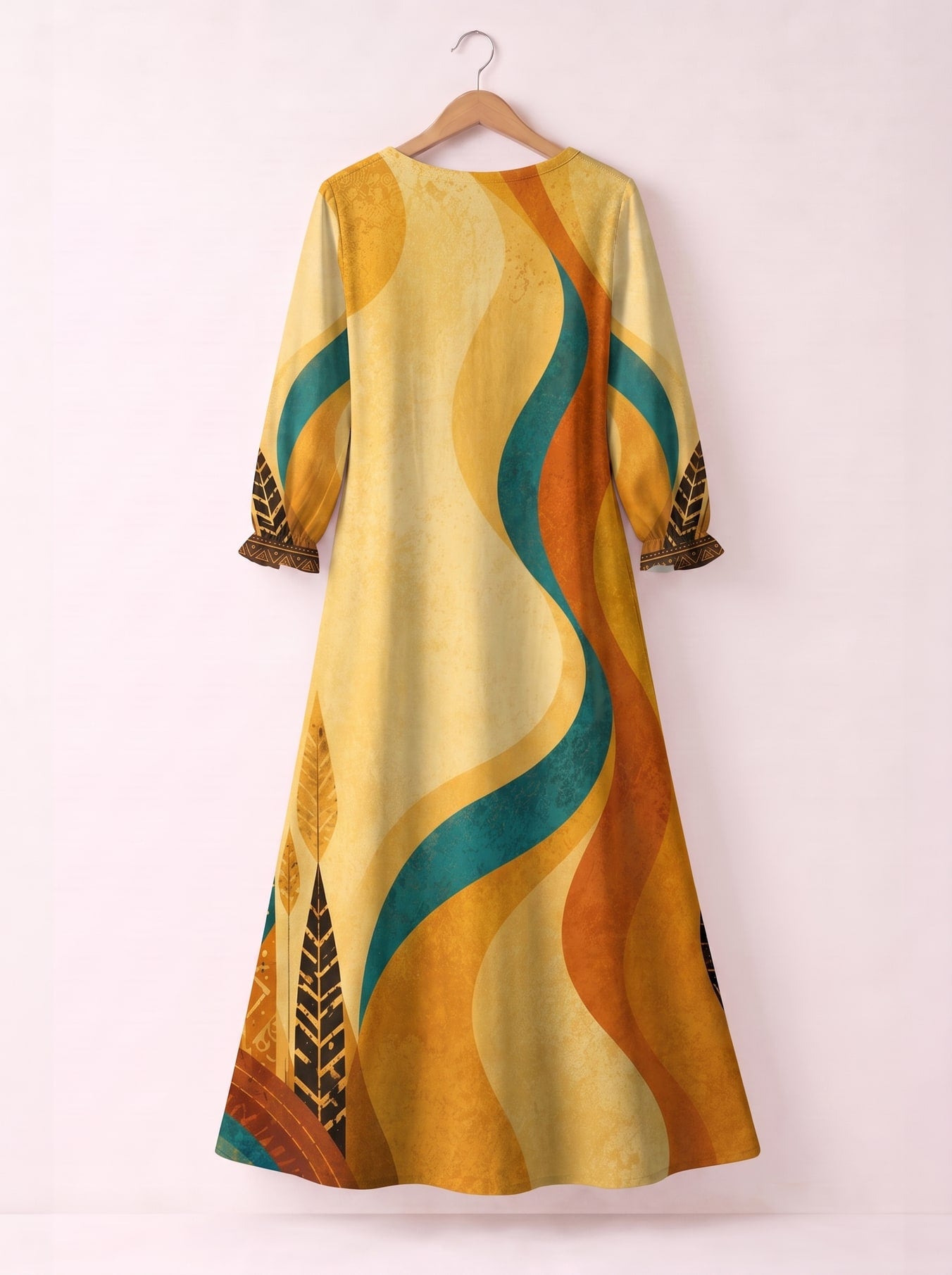 "August Queen Best Life" Long Sleeve Maxi Dress