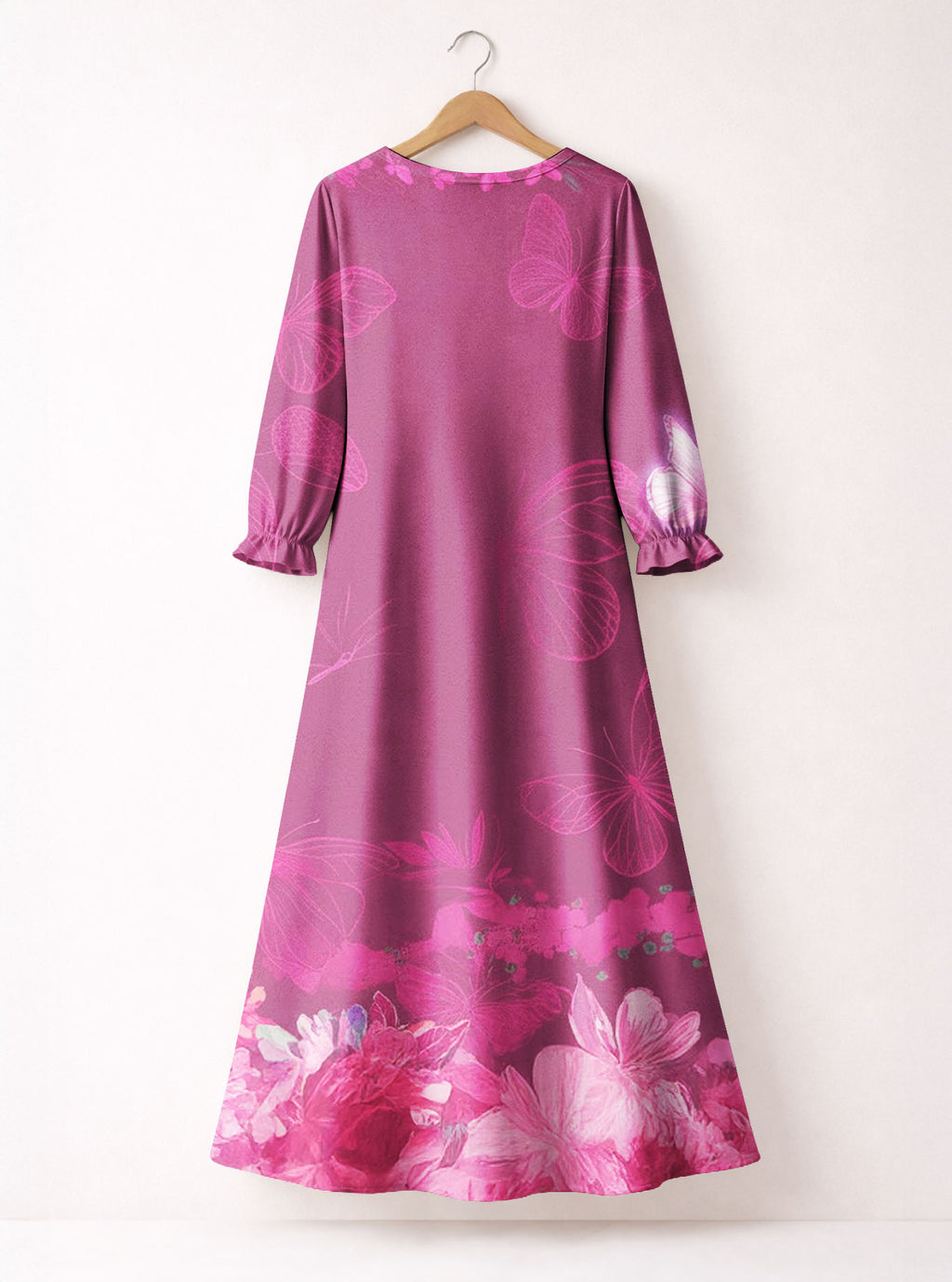 Pink Orchid Long Sleeve Maxi Dress