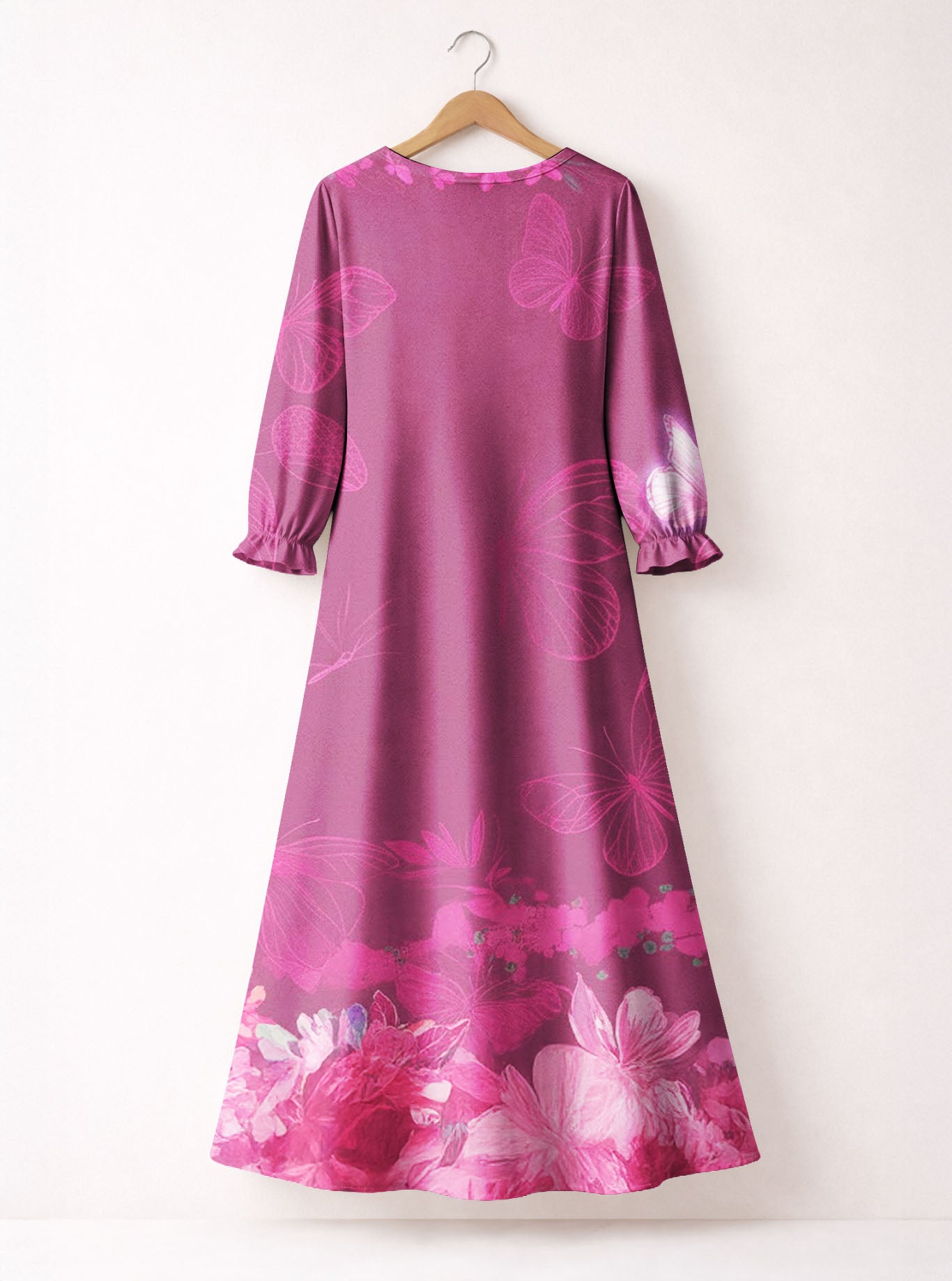 Pink Orchid Long Sleeve Maxi Dress