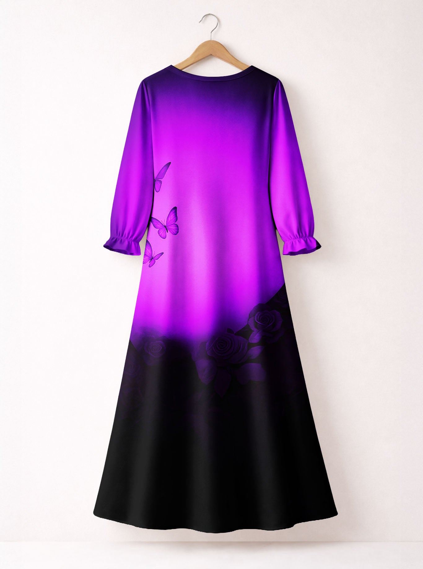 "Selah" Purple Long Sleeve Maxi Dress