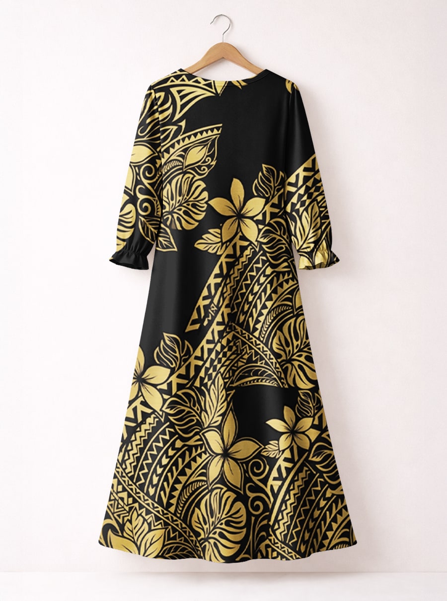 "Pualani" Long Sleeve Maxi Dress