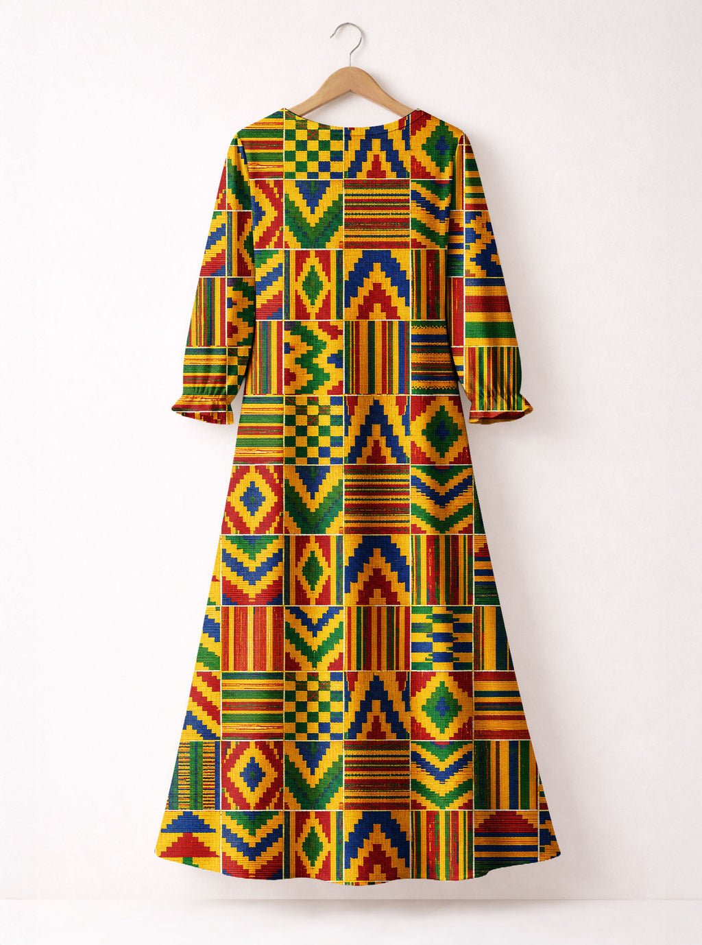 "Kumasi" Long Sleeve Maxi Dress