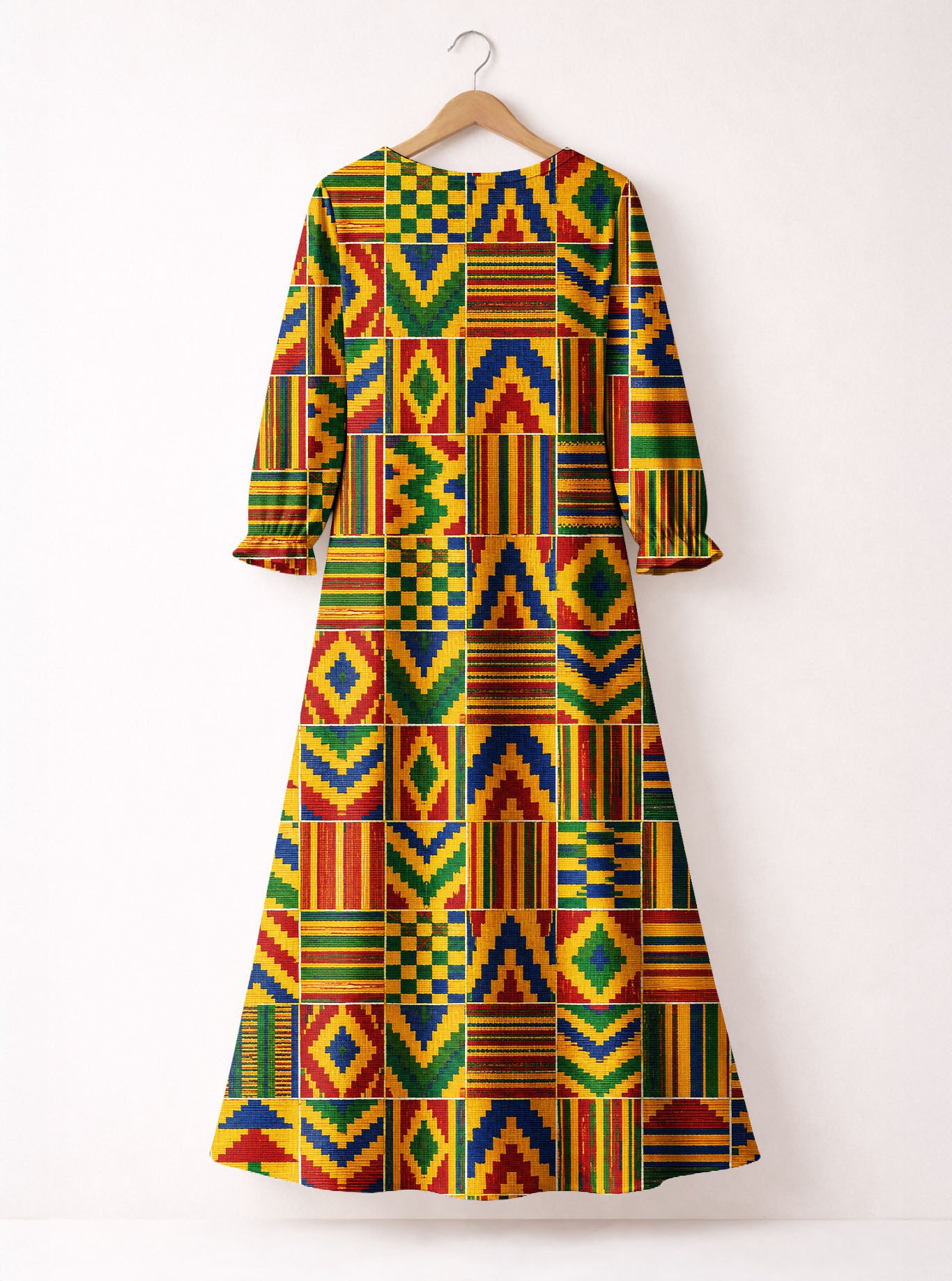 "Kumasi" Long Sleeve Maxi Dress