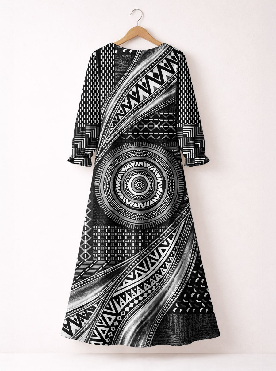 "Hoku" Long Sleeve Maxi Dress