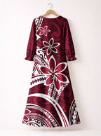 "Lehua" Long Sleeve Maxi Dress
