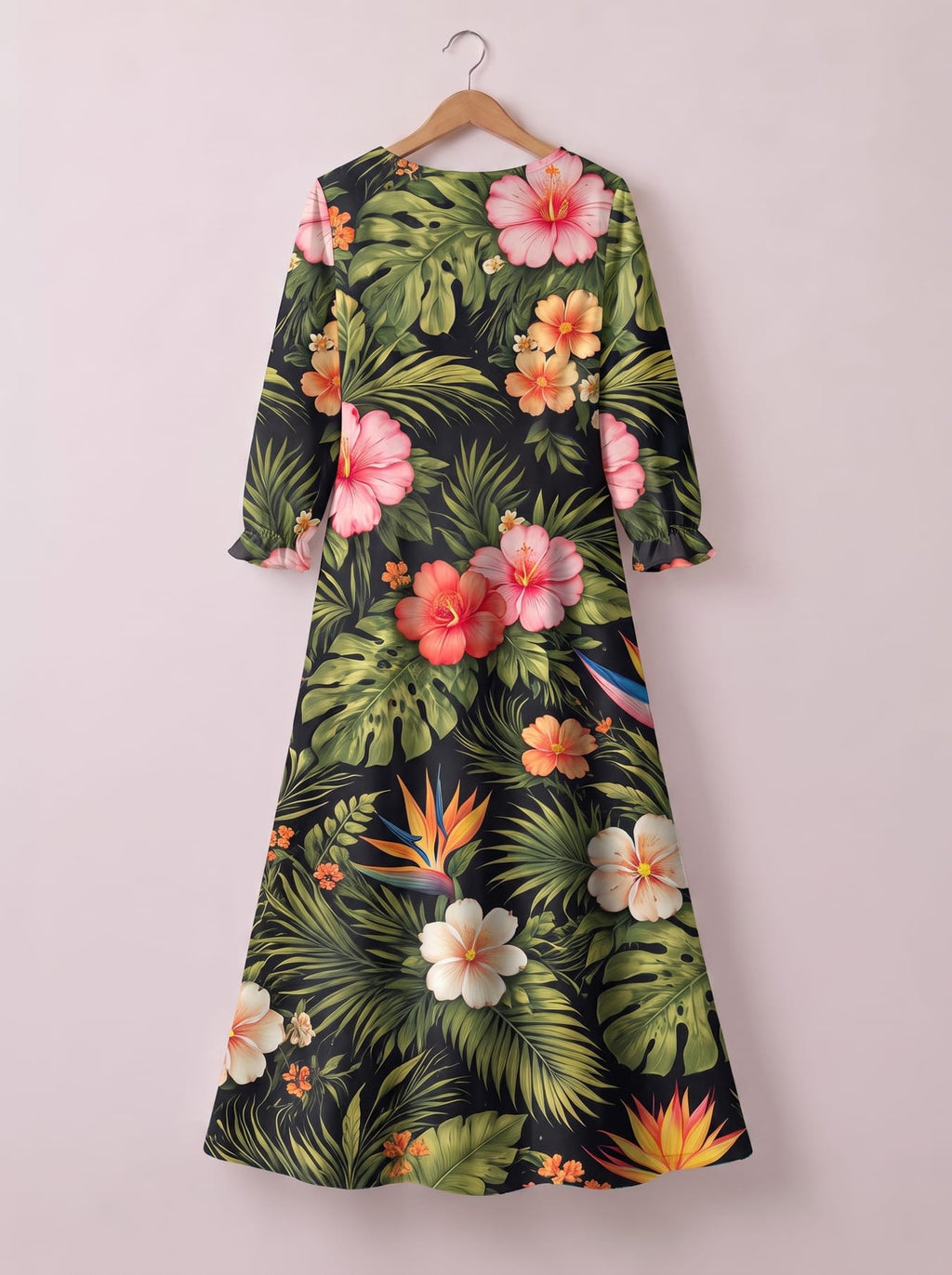 "Kasuku" Long Sleeve Maxi Dress