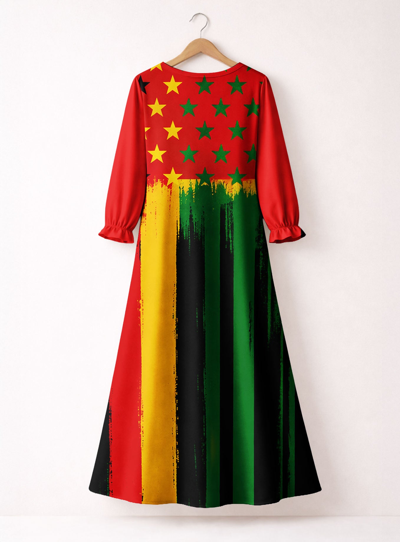 "Kwanza" Long Sleeve Maxi Dress