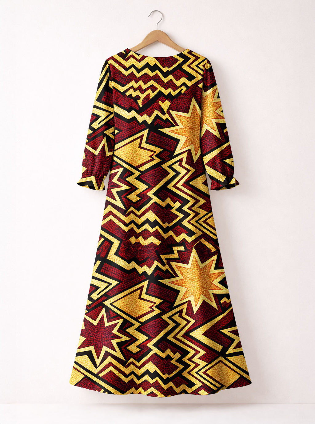 Burgundy Sheba Long Sleeve Maxi Dress
