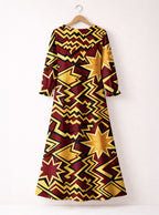 Burgundy Sheba Long Sleeve Maxi Dress
