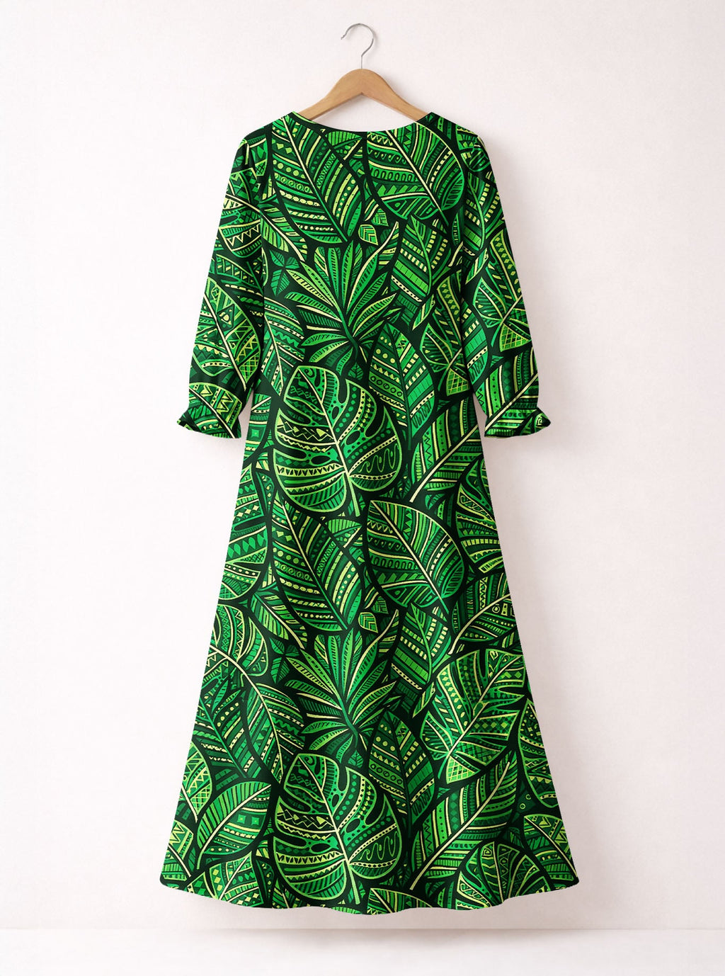 "Asili" Emerald Long Sleeve Maxi Dress