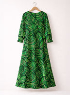 "Asili" Emerald Long Sleeve Maxi Dress