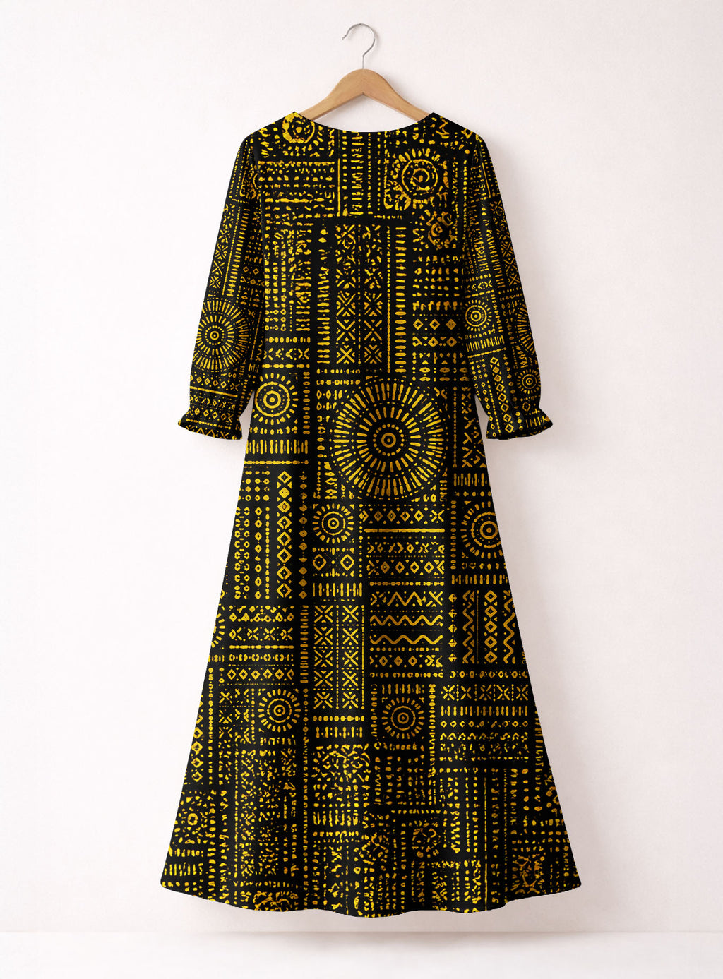"Lamu" Long Sleeve Maxi Dress