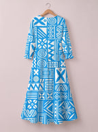 "Anga" Long Sleeve Maxi Dress