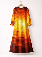 Designed Long Sleeve Maxi Dress