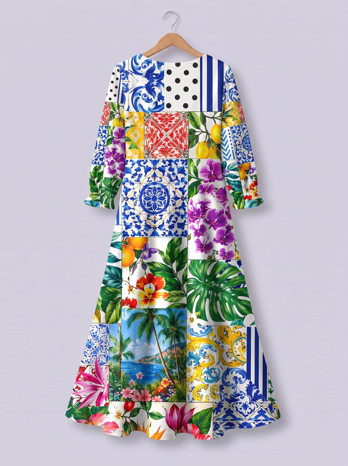"Kisiwa" Long Sleeve Maxi Dress