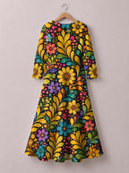 "Njano" Long Sleeve Maxi Dress