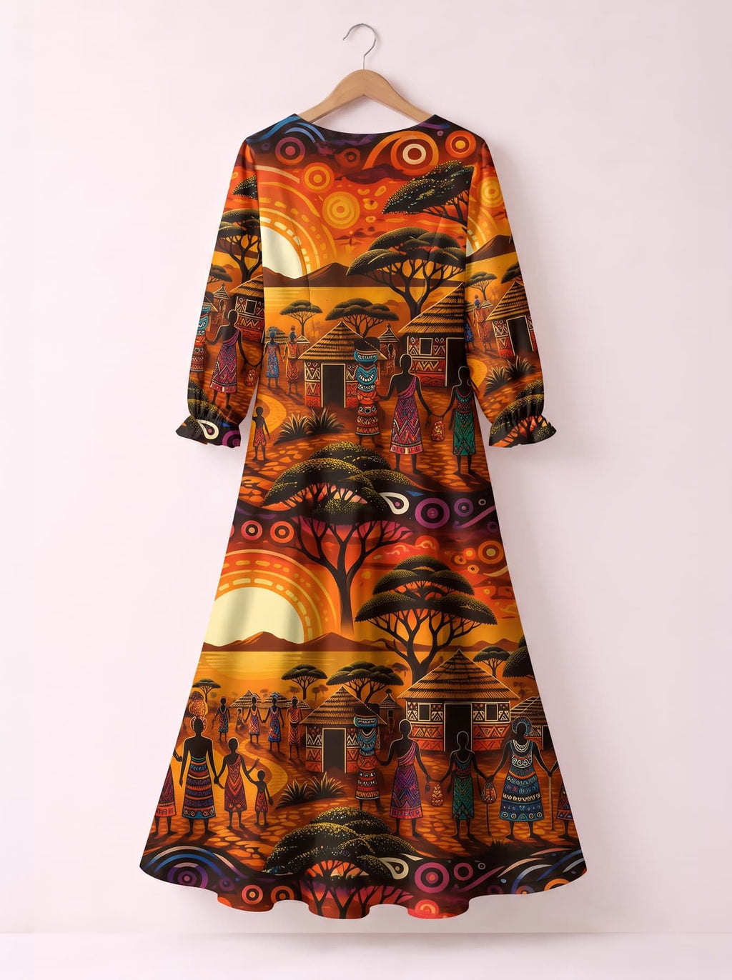 "Kijiji" Long Sleeve Maxi Dress