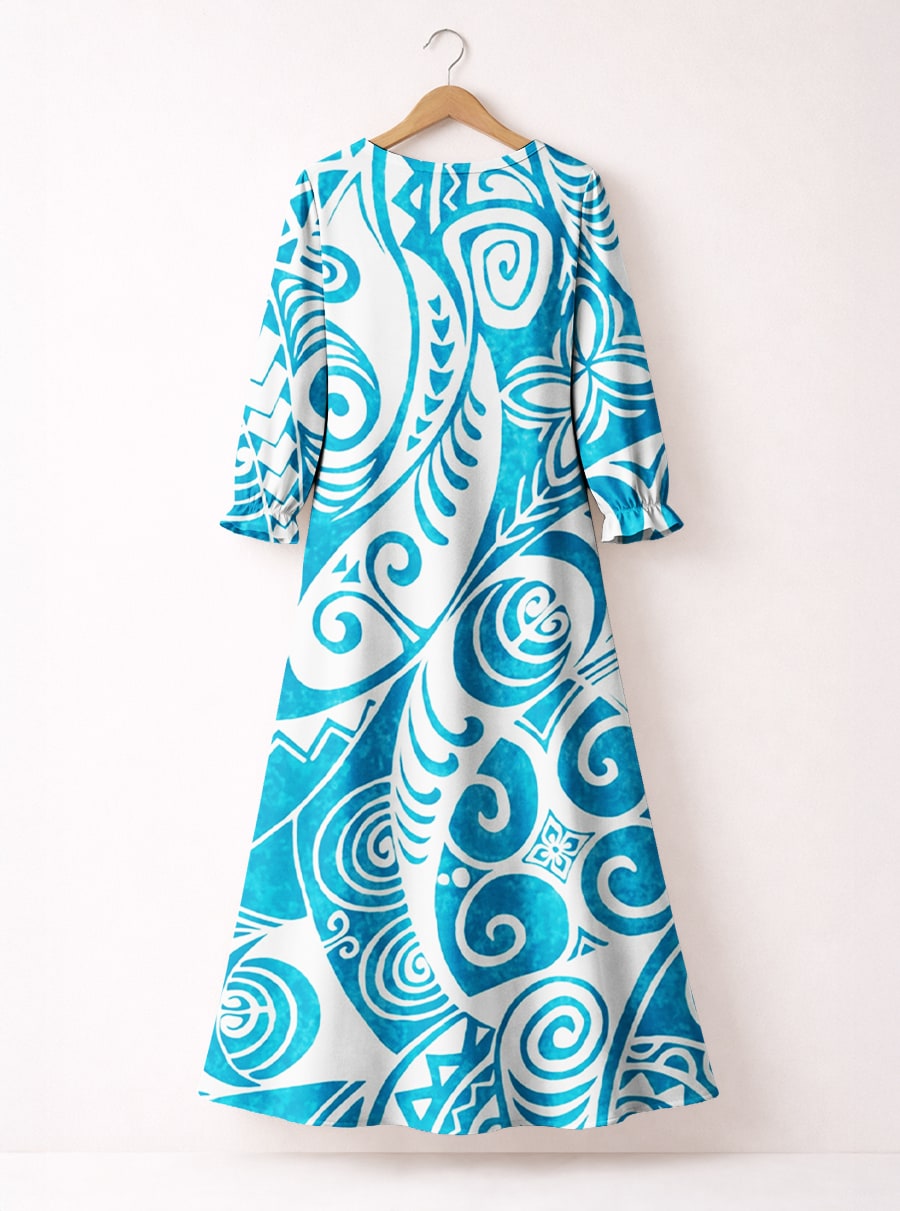 "Nalu" Long Sleeve Maxi Dress