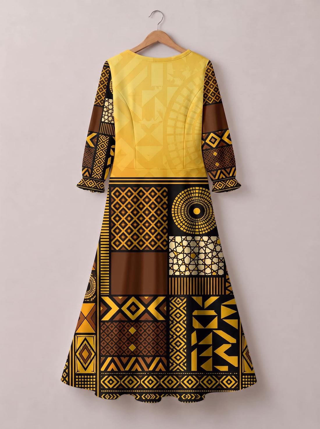 "Manjano" Long Sleeve Maxi Dress