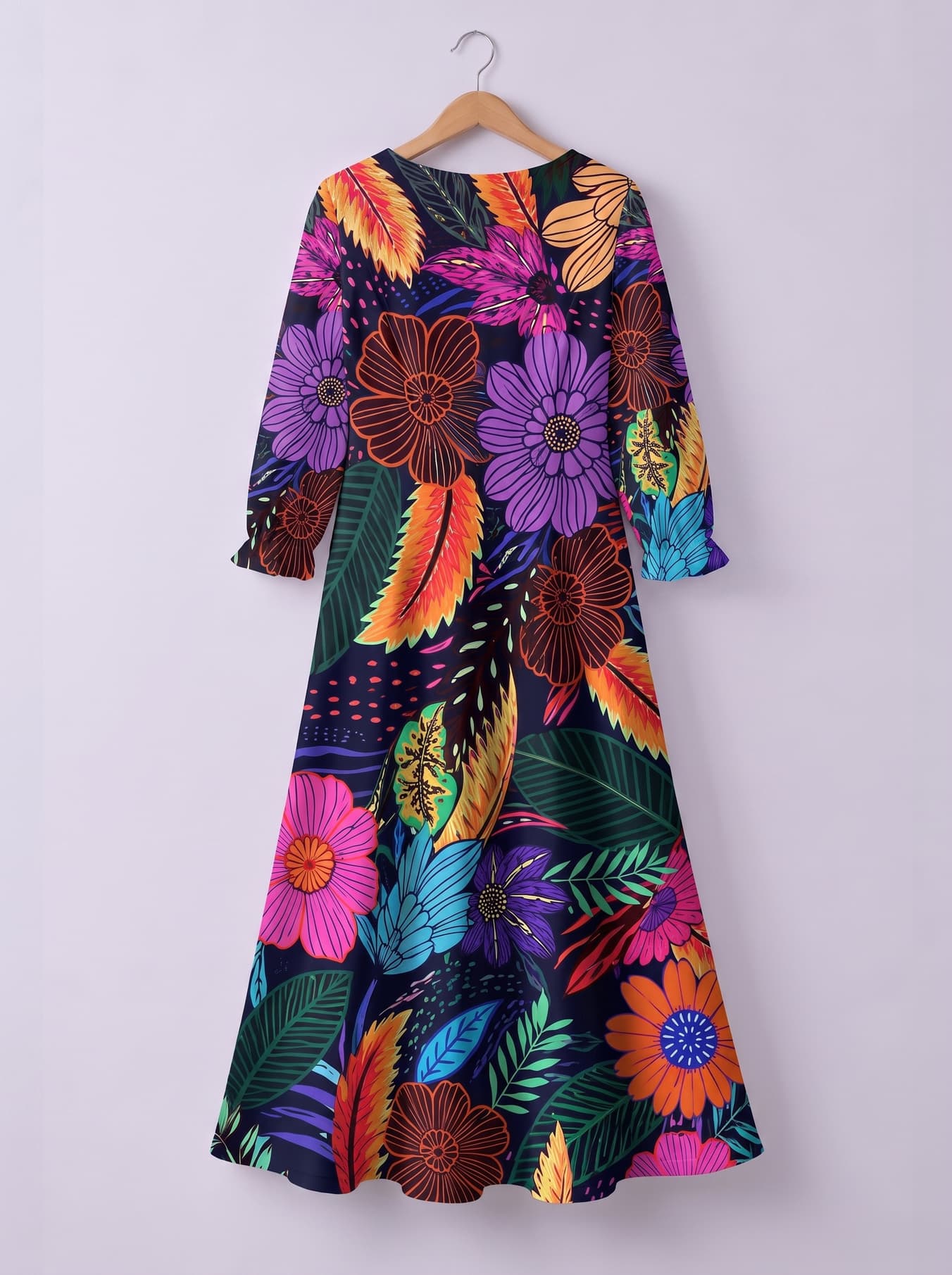 "Bustani" Long Sleeve Maxi Dress