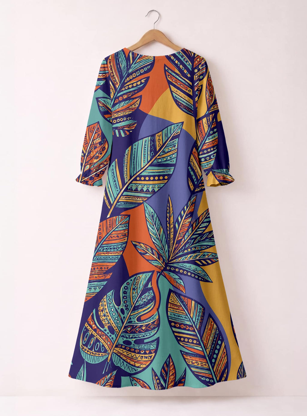 "Majani" Long Sleeve Maxi Dress