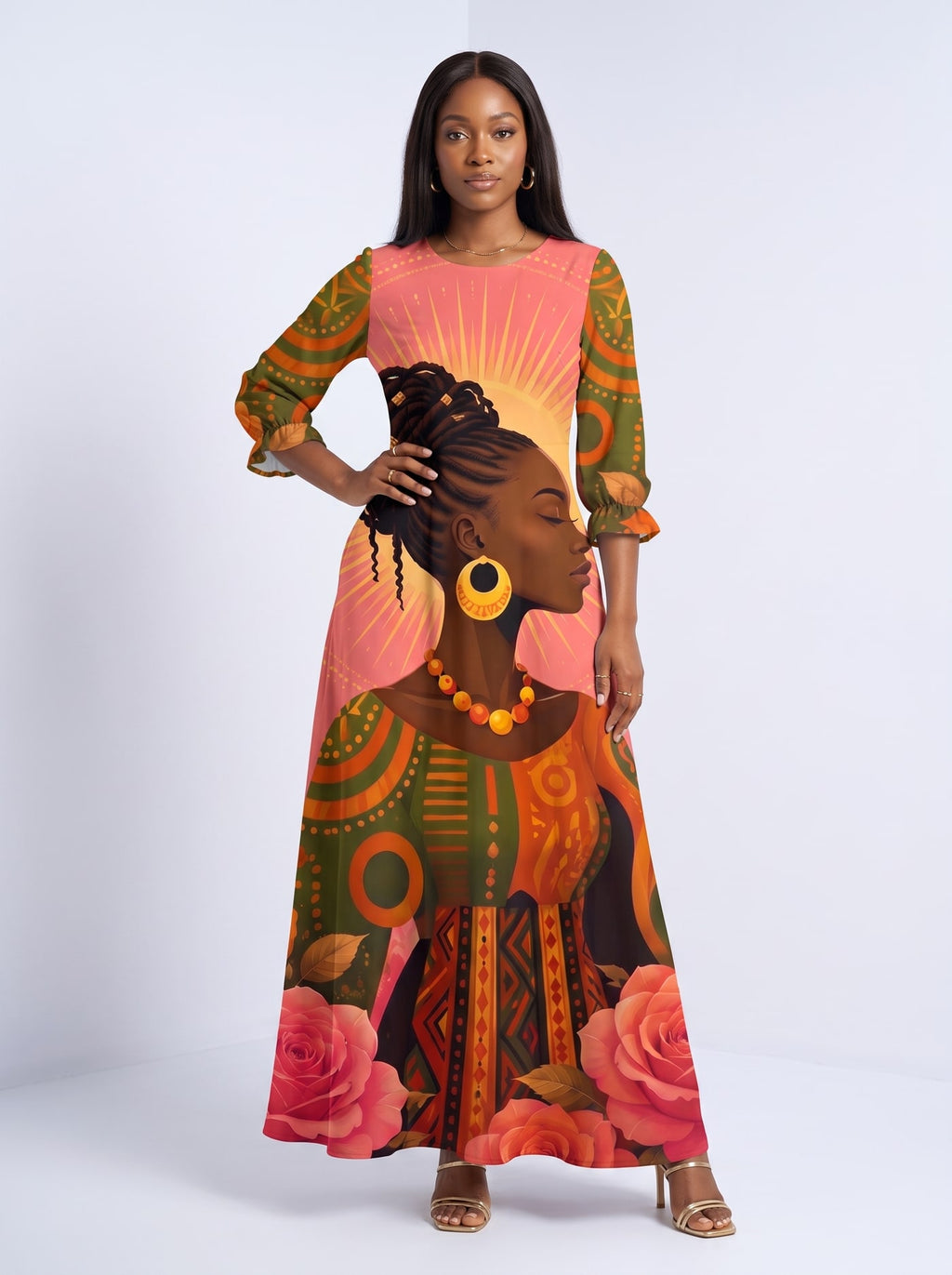 "Malaika" Long Sleeve Maxi Dress
