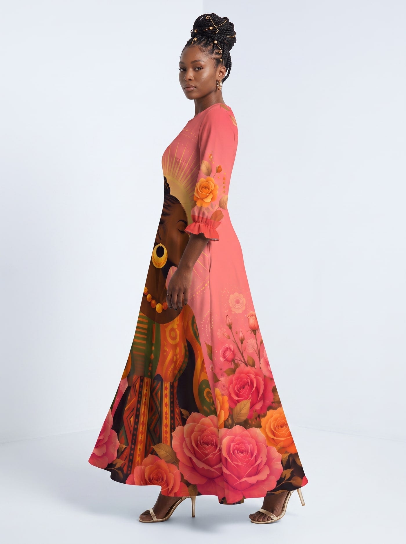 "Malaika" Long Sleeve Maxi Dress