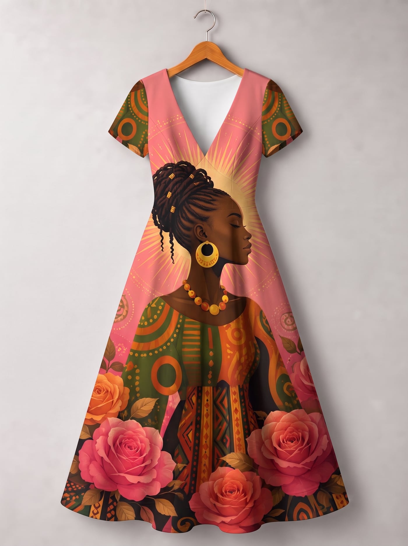 "Malaika" Short Sleeve Maxi Dress