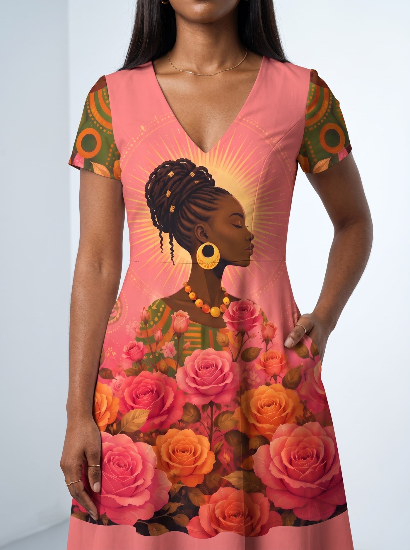 "Malaika" Short Sleeve Maxi Dress