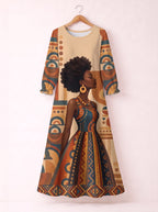 "Uzuri" Long Sleeve Maxi Dress