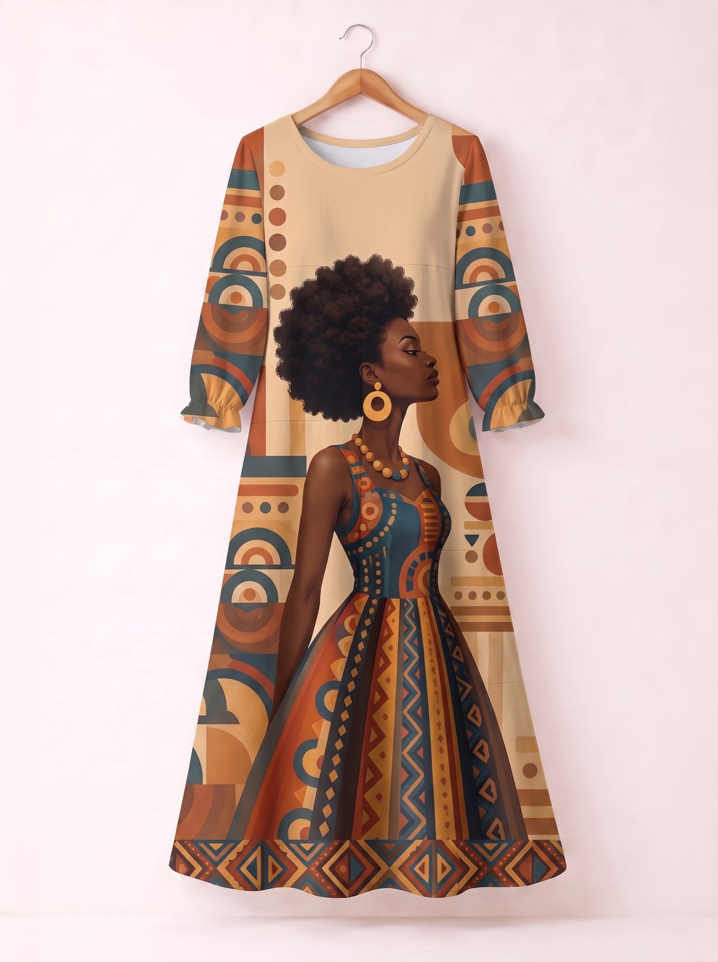 "Uzuri" Long Sleeve Maxi Dress