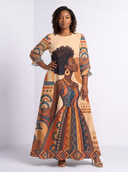 "Uzuri" Long Sleeve Maxi Dress