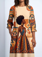 "Uzuri" Long Sleeve Maxi Dress