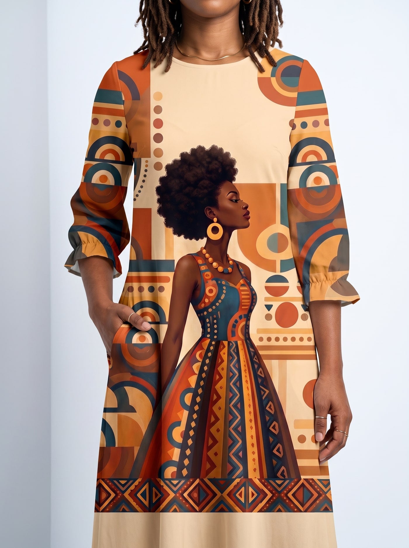 "Uzuri" Long Sleeve Maxi Dress