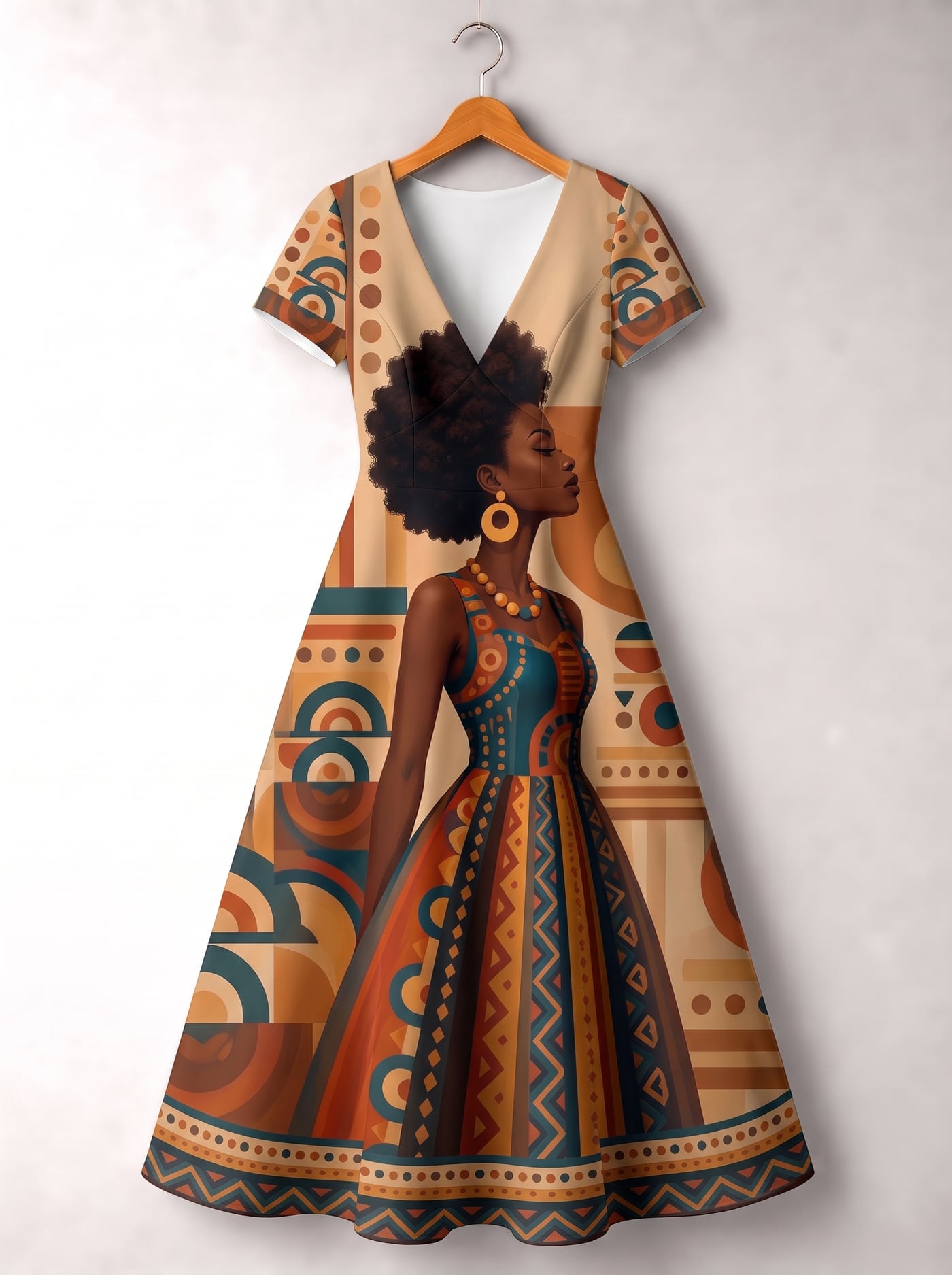 "Uzuri" Short Sleeve Maxi Dress