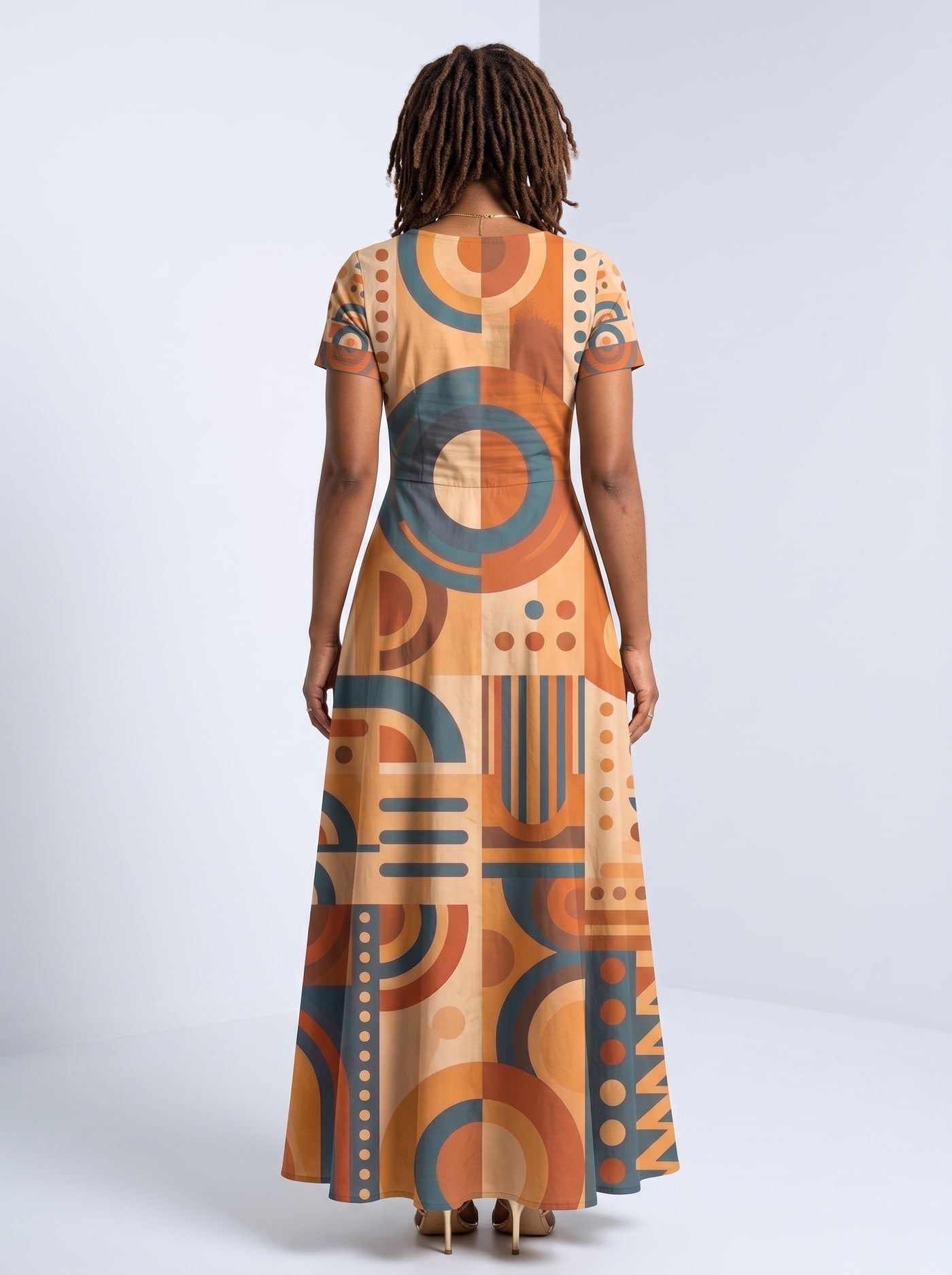 "Uzuri" Short Sleeve Maxi Dress