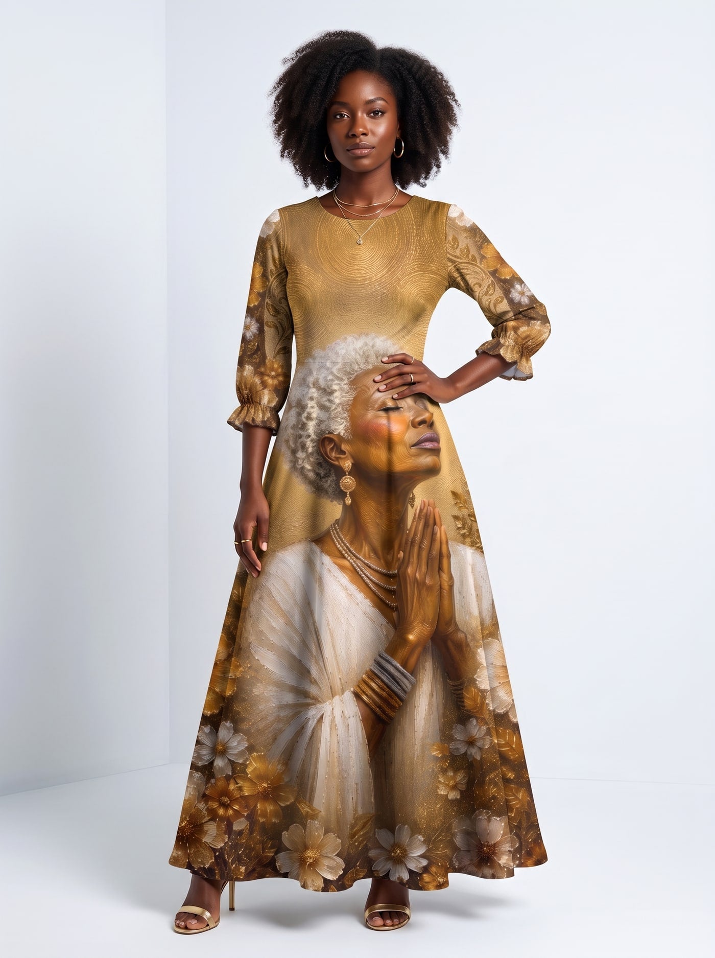 "Shukrani" Long Sleeve Maxi Dress