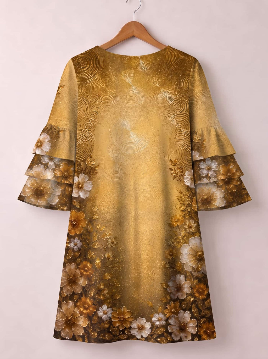 "Shukrani" Stacked Ruffle Sleeve Dress