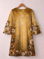 "Shukrani" Stacked Ruffle Sleeve Dress