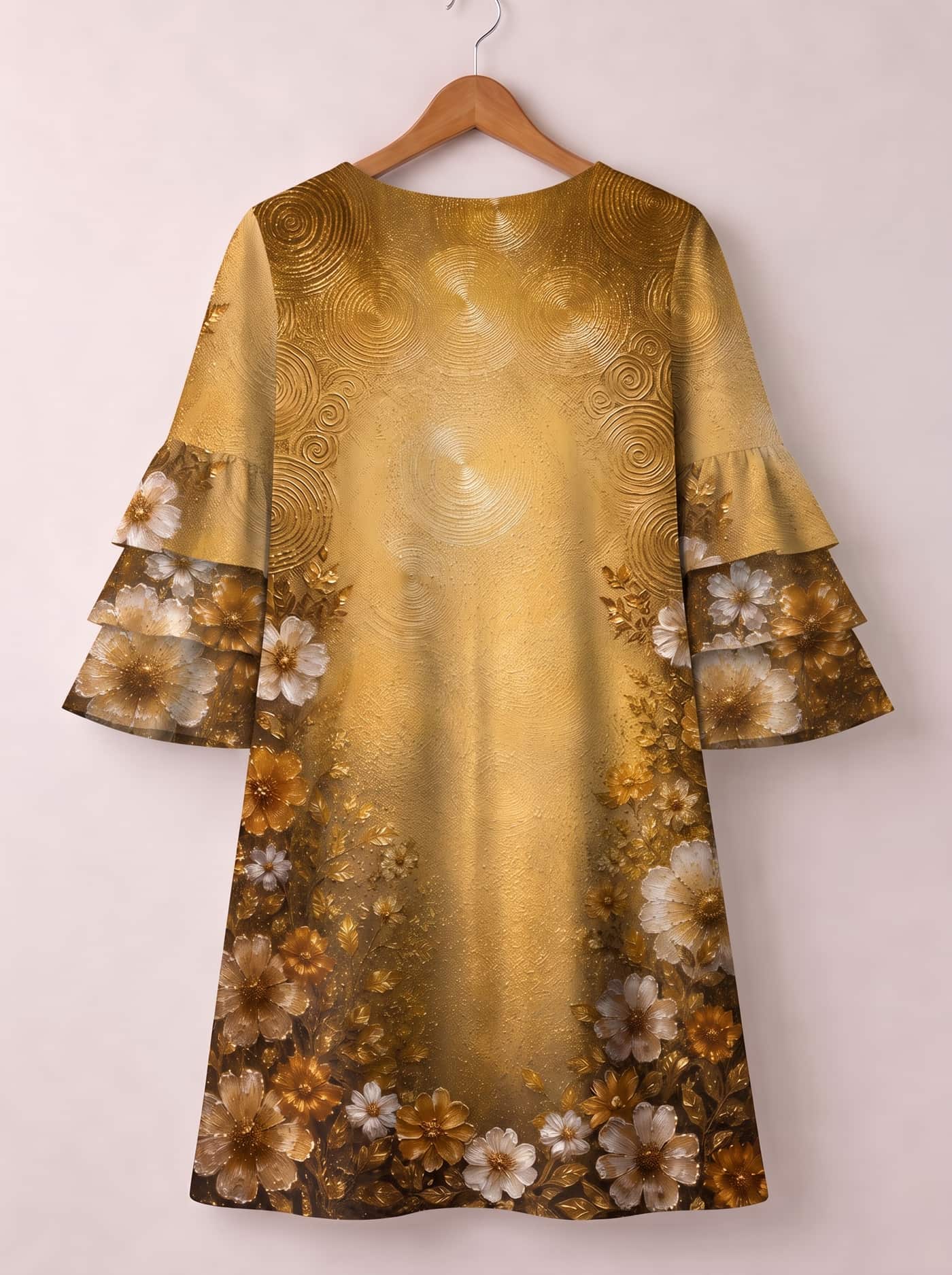 "Shukrani" Stacked Ruffle Sleeve Dress