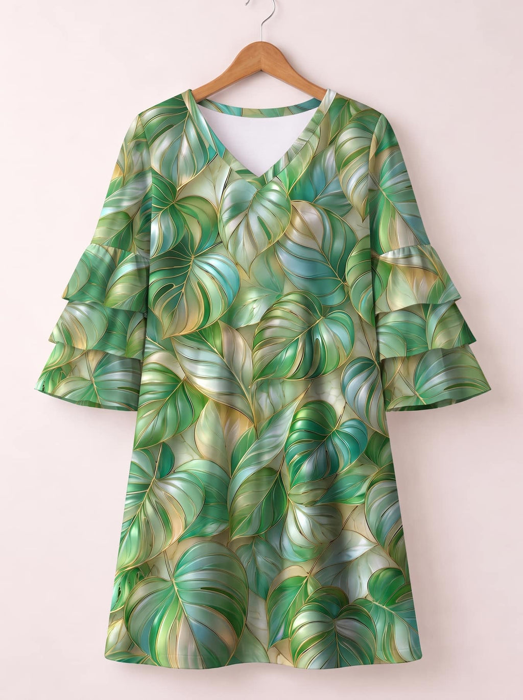 "Mwitu" Stacked Ruffle Sleeve Dress