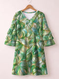 "Mwitu" Stacked Ruffle Sleeve Dress