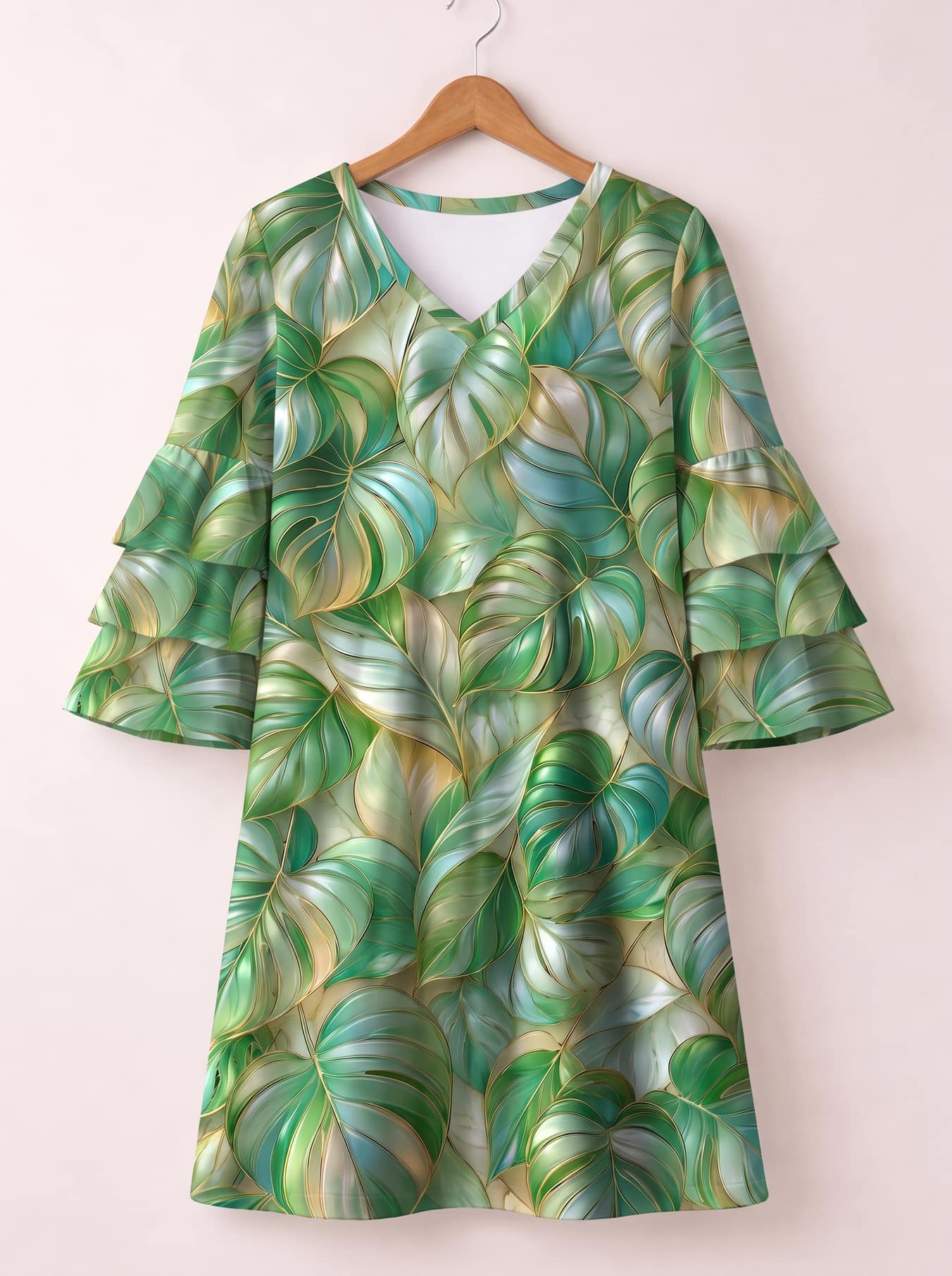 "Mwitu" Stacked Ruffle Sleeve Dress